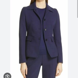 Hugo Boss Blue Jarera Ponte Knit Blazer Size 12 Excellent Condition